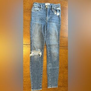 Frame Denim Blue Ripped Skinny Jeans - Le High Skinny